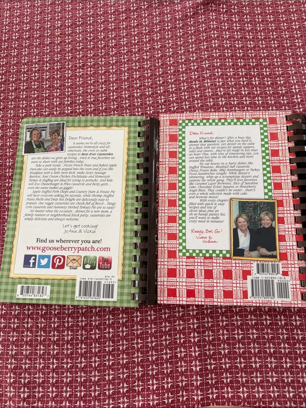 2 Spiral Bound Gooseberry Patch Cookbooks Meals in Minutes Best Ever Casseroles